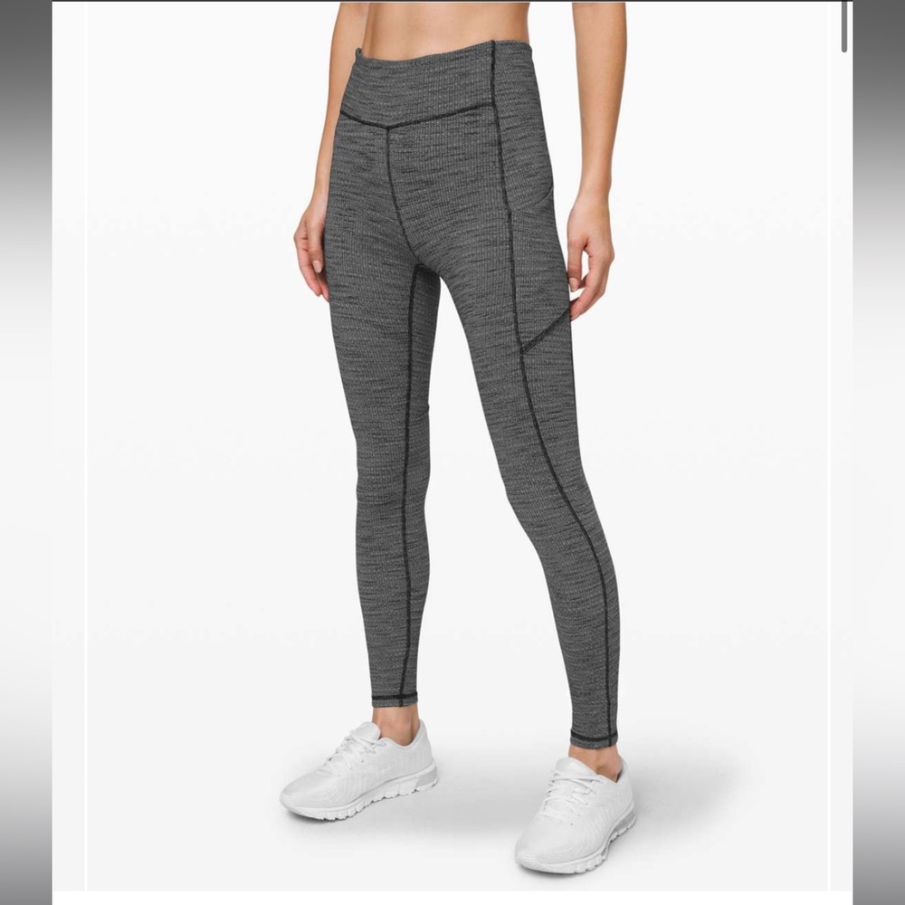 Lululemon Speed Up Tight 28" Full-On Luxtreme Luon Variegated Knit Heather Black